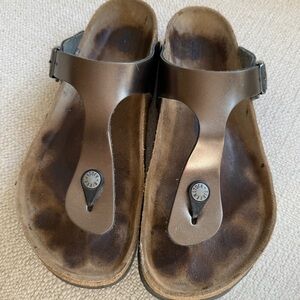 Birkenstock Gizeh Soft Footbed Pewter Real Leather 39